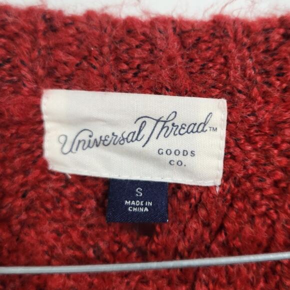 Universal Thread Red Knit Long Sleeve Crew Neck Sweater Womens Size Small S - Picture 3 of 4